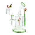 8 IN CHRISTMAS CANDY CANE GLASS WATER PIPE